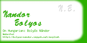 nandor bolyos business card