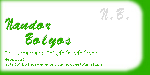 nandor bolyos business card